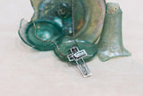 Silver 925 roman glass cross pendant